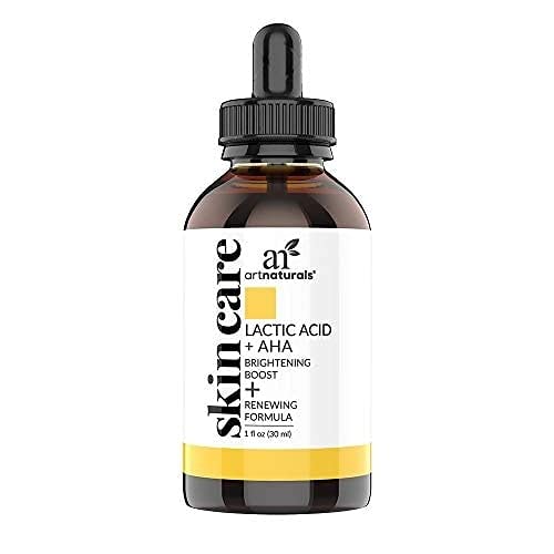 artnaturals Lactic Acid plus AHA Face Serum for Brightening Boost with Renewing Formula - Scars, Acne, Wrinkles - Exfoliates and Moisturizes the Skin - 1 oz. Artnaturals