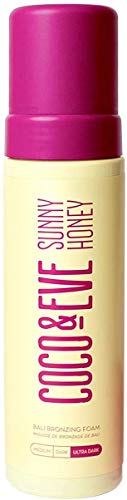 Coco & Eve Sunny Honey Bali Bronzing Foam (Ultra Dark). Natural Sunless Self Tanner Mousse. Anti Cellulite, Anti Aging, Organic Sunless Self Tanning Lotion Coco & Eve