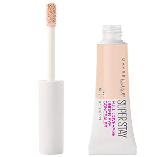 Maybelline New York Super Stay Super Stay Full Coverage, Brightening, Long Lasting, Under-eye Concealer Liquid Makeup For Up To 24H Wear, With Paddle Applicator, Fair, 0.23 fl. oz. Maybelline New York