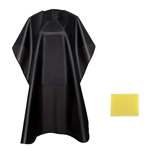 NOOA Waterproof Barber Cape - Professional Salon Cape for Men, Unisex Black Hair Cutting Cape with Adjustable Neck Size, 41.5 x 58 inches Hairdresser Cape for Hair Treatment - Cutting/Coloring/Perming NOOA