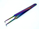 Heavy Duty Stainless Steel 3D 5D 6D Volume Eyelash Extension Tweezers Fine Point (A2ZSCILAB) (Right Angled 90 Degree Plasma Coated) A2ZSCILAB