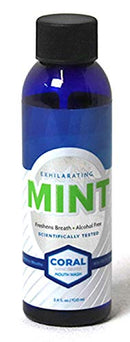 Coral Nano Silver Xylitol Mint Travel Size Mouthwash, Alcohol and Fluoride Free, Helps Soothe Mouth Sensitivity and Prevents Bad Breath 3.4 Ounce Coral White