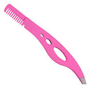 Slant Tweezers-Tweezer Professional Pink Stainless Steel Slant Tip Tweezer-The Best Precision Eyebrow Tweezers with comb YUZHILL