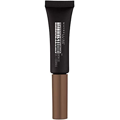 Maybelline TattooStudio Longwear Waterproof Eyebrow Gel Makeup for Fully Defined Brows, Spoolie Applicator Included, Lasts Up To 2 Days, Warm Brown, 0.23 Fl Oz (Pack of 1) Maybelline New York