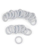 Heliums Small White Gentle Hold, 1 Inch Mini Sized, Soft and Stretchy Seamless Elastic Nylon Fabric Rolled Ponytail Holders for for Kids, Braids and Fine Hair - 20 Hair Ties Heliums