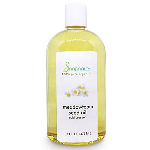 MEADOWFOAM SEED OIL Organic Cold Pressed Unrefined | 100% Pure Natural Meadowfoam Seed Oil for Face & Hair | Moisturizer for Skin, Promotes Hair Growth, Balms | Sizes 4OZ to 1 GALLON | (16 OZ) Soapeauty