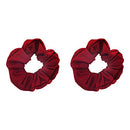 Set of 2 Solid Scrunchies - Burgundy Motique Accessories