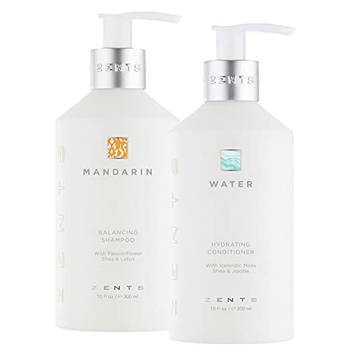 ZENTS Balancing Shampoo & Moisturizing Conditioner, Color Safe, Sulfate-Free Set for All Hair Types, 10 fl oz each Zents