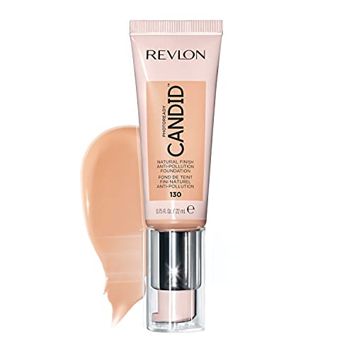 Revlon PhotoReady Candid Natural Finish Foundation, with Anti-Pollution, Antioxidant, Anti-Blue Light Ingredients, 130 Ivory, 0.75 fl. oz. REVLON