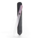 GERMANIKURE Czech Crystal Glass Nail File in Suede Leather Case - More Glitter Less Bitter - Professional Manicure & Pedicure Products for Smooth Easy Shaping of Natural Nails GERmanikure