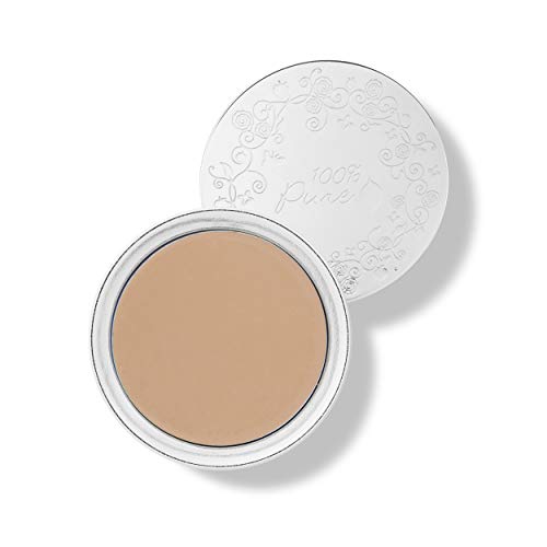 100% PURE Fruit Pigmented Cream Foundation, Peach Bisque, Full Coverage Foundation, Anti-Aging, Matte Finish, Vegan Makeup (Medium with Olive Undertone) - 0.32 oz 100% PURE