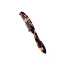 ZEUS Large Mustache Comb, 5" x 0.75", Best Handmade Saw-Cut Moustache Comb with Extended Handle (Tortoiseshell) - P12 ZEUS