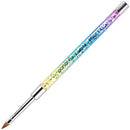 PANA USA Kolinsky 3D Acrylic Nail Brushes with Liquid Glitter Handle Stainless Steel - Rainbow Glitter Color, Size 4 - For Professional Acrylic Powder Liquid Manicure Pedicure PANA