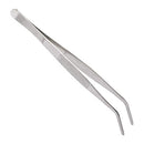 FYBREX 8 inches Stainless Steel Tweezers Curved Tips, All-purpose Forceps Professional Tweezers Tongs with Comfortable Ridged Handle for Beauty Crafting Cooking Repairing and General Purpose Comfecto