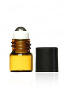 True Essence 1 ml, 1/4 Dram Amber Glass Micro Mini Roll-on Glass Bottles with Metal Roller Balls - Refillable Aromatherapy Essential Oil Roll On (12) True Decor
