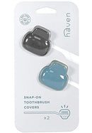 Haven Toothbrush Cover - Fits Electronic and Manual Toothbrushes - Toothbrush Case Holder for Travel - Set of Two Tooth Brush Protectors (Blue and Charcoal Gray) Haven