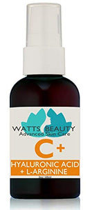 Watts Beauty Moisturizing Hyaluronic Acid Serum with Vitamin C - Advanced Antioxidant Skin Repair Gel - Made in USA - 2oz Watts Beauty