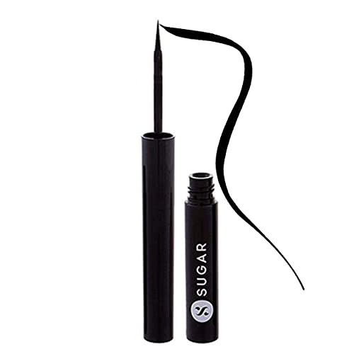 Sugar Cosmetics Eye Told You So! Smudgeproof Eyeliner01 Black Swan (Black)intensely pigmented liquid, Sweat proof, Moisture resistant, Long lasting , Matte finish SUGAR Cosmetics