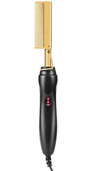 Hot Comb Hair Straightener, Electric Heating Comb, Portable Travel Anti-Scald Beard Straightener Press Comb, Ceramic Comb Security Portable Curling Iron Heated Brush REDESS