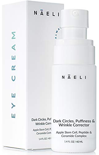 Eye Cream for Dark Circles, Puffiness & Wrinkles with Anti Aging Apple Stem Cell & Peptide Complex - Reduces Fine Lines, Diminishes Bags & Restores Under Eye, 1.4 oz. NAELI Store