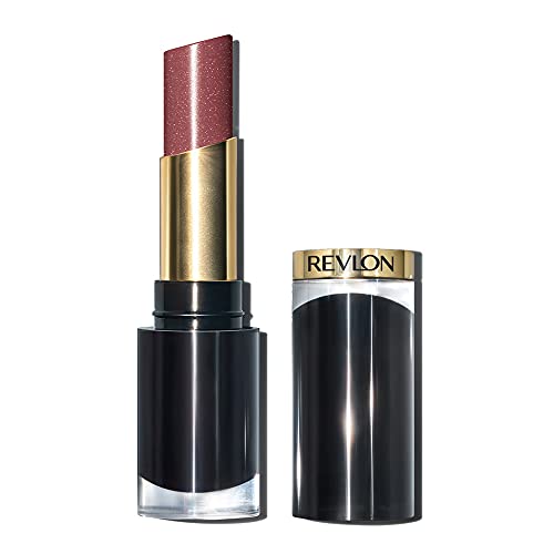 REVLON Super Lustrous Glass Shine Lipstick, Flawless Moisturizing Lip Color with Aloe, Hyaluronic Acid and Rose Quartz, Glazed Mauve (007), 0.15 oz REVLON