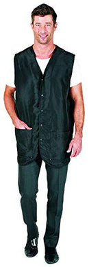 Betty Dain Cool Vent Mesh Back Barber Vest, Sleeveless, Stretch Mesh Back for Breathability, Pockets with Zippered Bottom, Snap Front Closure, Lightweight, Water Resistant Nylon/Poly, Black, XL Betty Dain