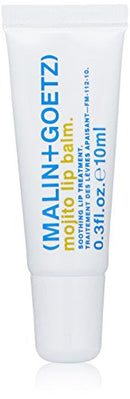 Malin + Goetz Mojito Lip Moisturizer for men and women, long lasting hydrating, soothing dry lip repair treatment, lightly fragranced, color free. vegan and cruelty free 0.3 fl oz Malin + Goetz