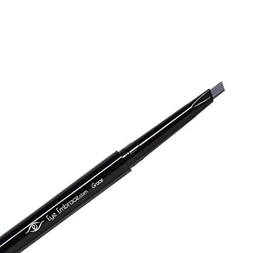 Eye Embrace Grace: Medium Gray Eyebrow Pencil – Waterproof, Double-Ended Automatic Angled Tip & Spoolie Brush, Cruelty-Free Eye Embrace