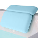 Gorilla Grip Comfort Slip Resistant Large Thick Soft Waterproof Relaxing Spa Bath Pillow, Fits Curved or Straight Back Tubs, Cushion Support Head and Neck in Tub, Bathtub Accessory, 2 Panel, Spa Blue Gorilla Grip