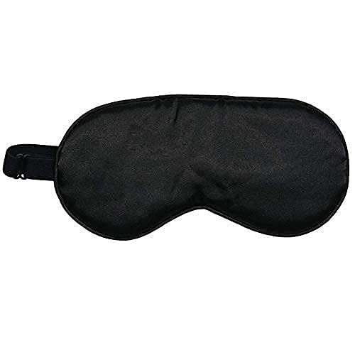 Kitsch Satin Sleep Eye Mask for Women, Sleeping Eye Mask, Satin Sleep Mask for Women, Softer Than Silk, Satin Eye Mask, Adjustable Eye Mask for Sleeping, Satin Blindfold (Black) Kitsch