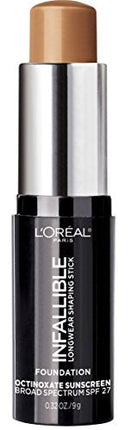 L'Oreal Paris Makeup Infallible Longwear Shaping Stick Foundation, 410 Cocoa, 1 Tube, 0.32 Ounce L'Oreal Paris