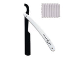 Crispy Linez Barber Straight Razor | Turkish Model | 10 Blades Included | White & Black Crispy Linez
