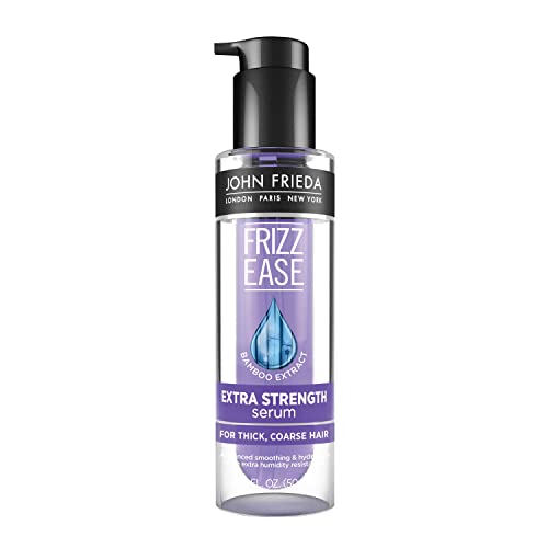John Frieda Frizz Ease Extra Strength Serum, Nourishing Hair Treatment for Dry, Damaged, Frizzy Hair, Frizz Control and Heat Protectant with Bamboo Extract, 1.69 Ounce John Frieda