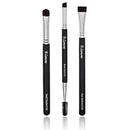 Eyebrow Brush - Duo Eye Brow Spoolie - Angled Eyeshadow Eyeliner - Precision Flat Definer - Small Shader - Premium Quality 3 Piece Set - Cruelty Free Synthetic Bristles - Apply Gel Powder Wax Pomade Lamora