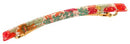 France Luxe Long and Skinny Barrette - Floral Rhapsody Pink/Green France Luxe