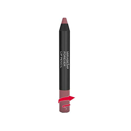 Mirabella Velvet Lip Pencil, Forever - Stay All Day - Creamy, Moisturizing & Long-Lasting Retractable Matte Lip Liner & Jumbo Crayon Stick - Flawless Finish, Smudge Proof, and Paraben-Free Mirabella