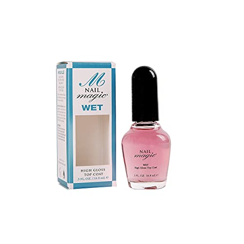 Nail Magic Wet Top Coat - Clear Nail Polish, High Gloss Top Coat. Natural, Shiny Finish, Long Lasting, Extreme High-Gloss (0.5 Fluid Ounce) Nail Magic