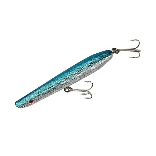 Cotton Cordell Pencil Popper Topwater Fishing Lure, Freshwater Fishing Gear and Accessories, 7", 2 oz, Chrome/Blue Cotton Cordell