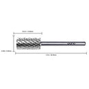 PANA Professional 3/32" Shank Size - Flat Top Large Barrel Silver Carbide Bit 2X Coarse Grit - Nail Drill Bit for Dremel Machine PANA