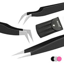 SIVOTE Lash Tweezers for Eyelash Extensions for Volume, Isolation & Classic Lashes, 3 Pack, Black SIVOTE