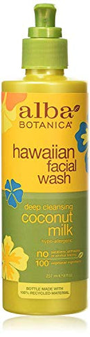 Alba Botanica Hawaiian Facial Wash, Deep Cleansing Coconut Milk, 8 Oz Alba Botanica