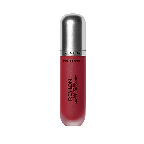 Revlon Ultra HD Matte Lipcolor, Velvety Lightweight Matte Liquid Lipstick in Red / Coral, Passion (635), 0.2 oz REVLON