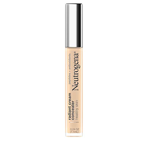 Neutrogena Healthy Skin Radiant Brightening Cream Concealer with Peptides & Vitamin E Antioxidant, Lightweight Perfecting Concealer, Non-Comedogenic, Ivory Light 01 with neutral undertones, 0.24 oz Neutrogena