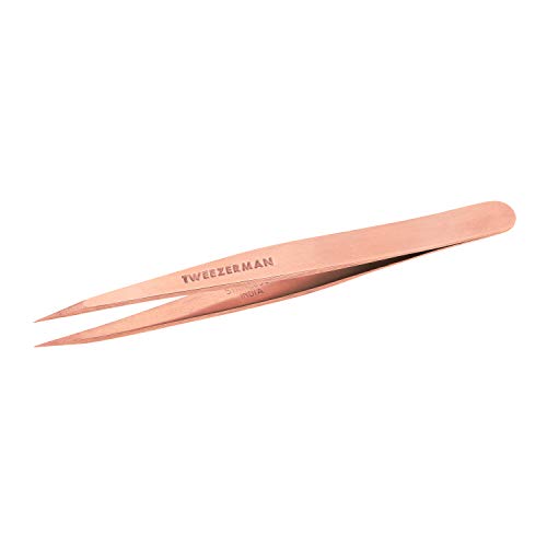 Tweezerman Stainless Steel Point Tweezer - Eyebrow Precision Tweezers, Facial and Ingrown Hair Removal (Rose Gold) Tweezerman