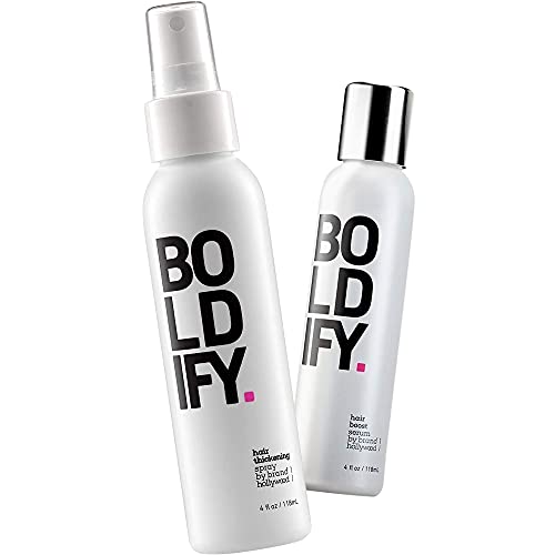 Thickening Spray + Hair Thickening Serum - Boldify Plump & Protect Bundle: Volume, Root Lift, Texture + Instant Thickening, Anti-Breakage Leave-In Conditioner for Strand Retention Boldify