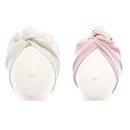AQUIS - Original Hair Turbans, Set of 2, Perfect Hands-Free Microfiber Hair Drying, White and Pink AQUIS