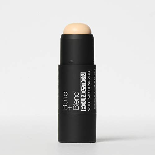 Palladio BUILD & BLEND Foundation Stick, Medium Coverage Buildable Contour Stick for Face, Ultra Blendable Creamy Formula for a Natural Shine Free Finish, Professional Makeup for Perfect Look, 0.25 Ounce (Natural Ivory) Palladio