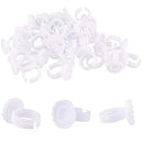 BEYELIAN Glue Rings For Eyelash Extensions, Can Fasten to Tweezers, Smart Glue Cups, Lash Glue Holder Fanning, Volume Fan Blooming Cups, Lash Extension Supplies, Disposable Plastic Rings, 50 PCS BEYELIAN