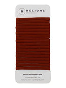 Heliums Auburn Skinny Seamless 6mm Medium Hold Soft Nylon Fabric Rolled Ponytail Holders for Redheads - 18 Hair Ties Heliums