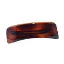Parcelona French Curved Rectangle Tortoise Shell Brown Large 3” Celluloid Hair Clip Barrette for Women and Girls Parcelona